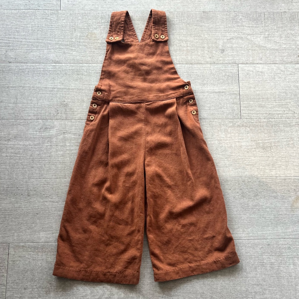 Zara Kids Linen-blend Overalls Romper